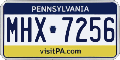 PA license plate MHX7256