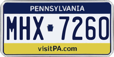PA license plate MHX7260