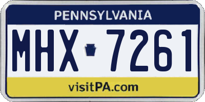 PA license plate MHX7261