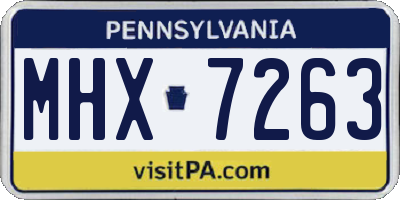 PA license plate MHX7263