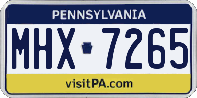 PA license plate MHX7265