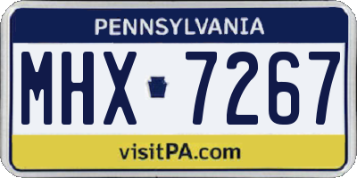 PA license plate MHX7267
