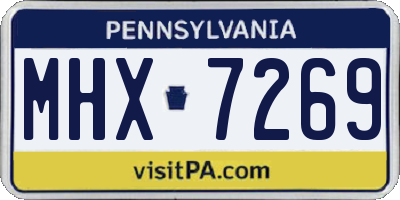 PA license plate MHX7269