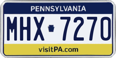 PA license plate MHX7270