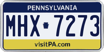 PA license plate MHX7273