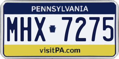 PA license plate MHX7275