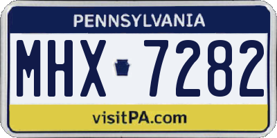 PA license plate MHX7282