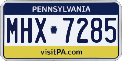 PA license plate MHX7285