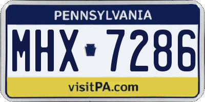 PA license plate MHX7286