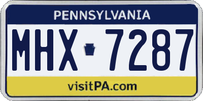 PA license plate MHX7287
