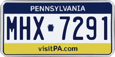 PA license plate MHX7291
