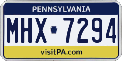 PA license plate MHX7294
