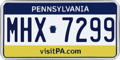 PA license plate MHX7299