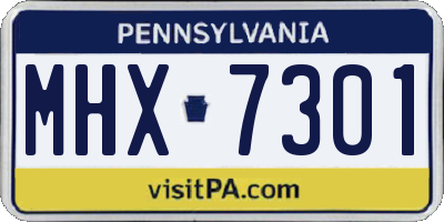 PA license plate MHX7301
