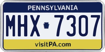 PA license plate MHX7307