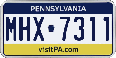 PA license plate MHX7311