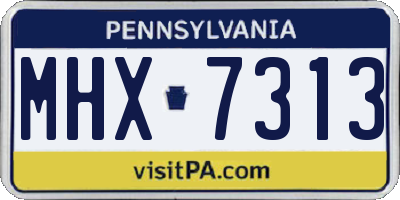 PA license plate MHX7313