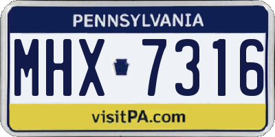 PA license plate MHX7316