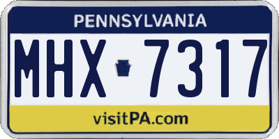 PA license plate MHX7317
