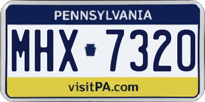 PA license plate MHX7320