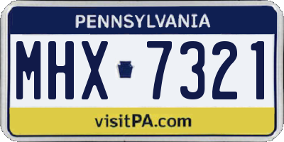 PA license plate MHX7321