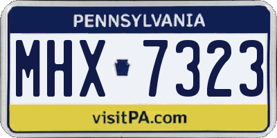 PA license plate MHX7323