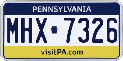 PA license plate MHX7326