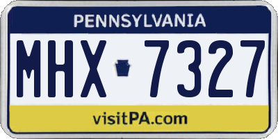 PA license plate MHX7327