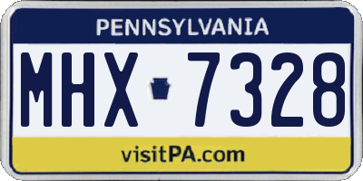 PA license plate MHX7328