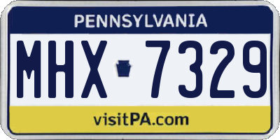 PA license plate MHX7329
