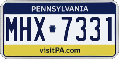 PA license plate MHX7331