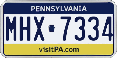 PA license plate MHX7334