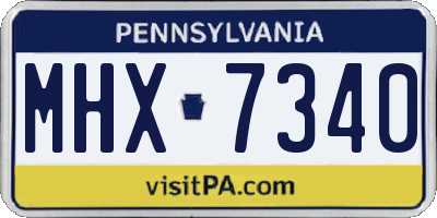 PA license plate MHX7340