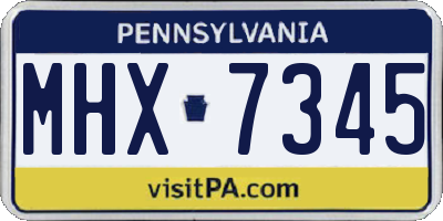 PA license plate MHX7345