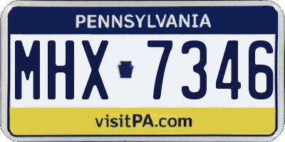 PA license plate MHX7346