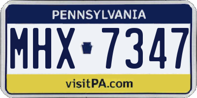 PA license plate MHX7347