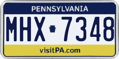 PA license plate MHX7348