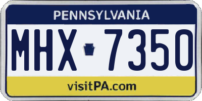 PA license plate MHX7350