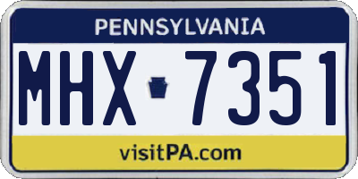 PA license plate MHX7351