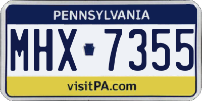 PA license plate MHX7355