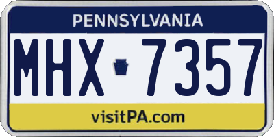 PA license plate MHX7357