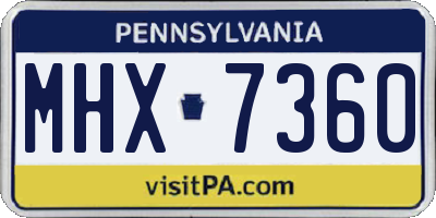 PA license plate MHX7360