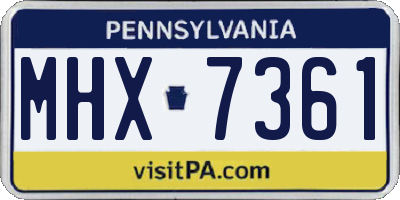 PA license plate MHX7361