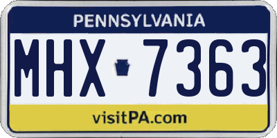 PA license plate MHX7363
