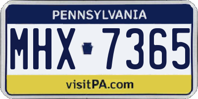 PA license plate MHX7365