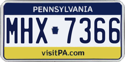 PA license plate MHX7366
