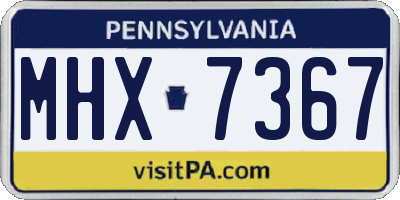 PA license plate MHX7367