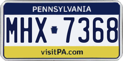 PA license plate MHX7368