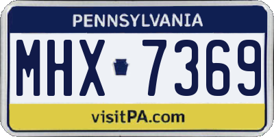PA license plate MHX7369
