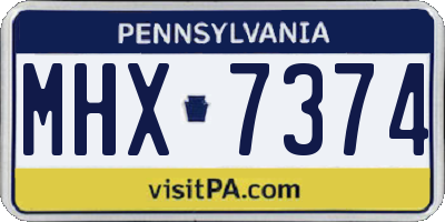 PA license plate MHX7374
